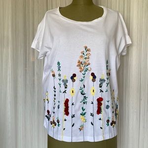 Twin-set embroidery/beads/ribbons white boxy fit T-Shirt